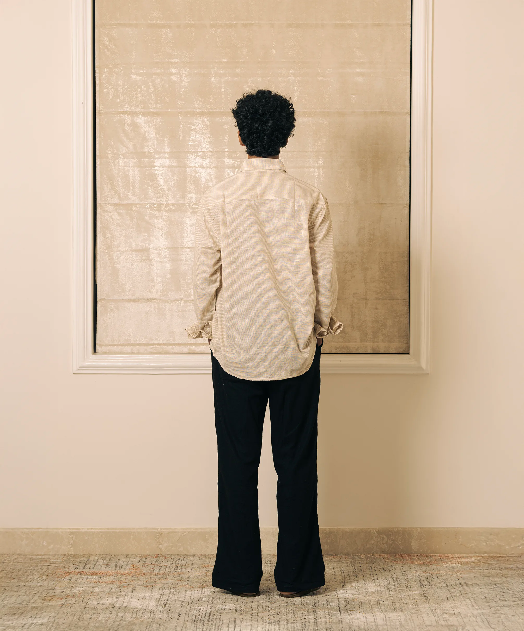 STRIPED REGULAR FIT LINEN SHIRT