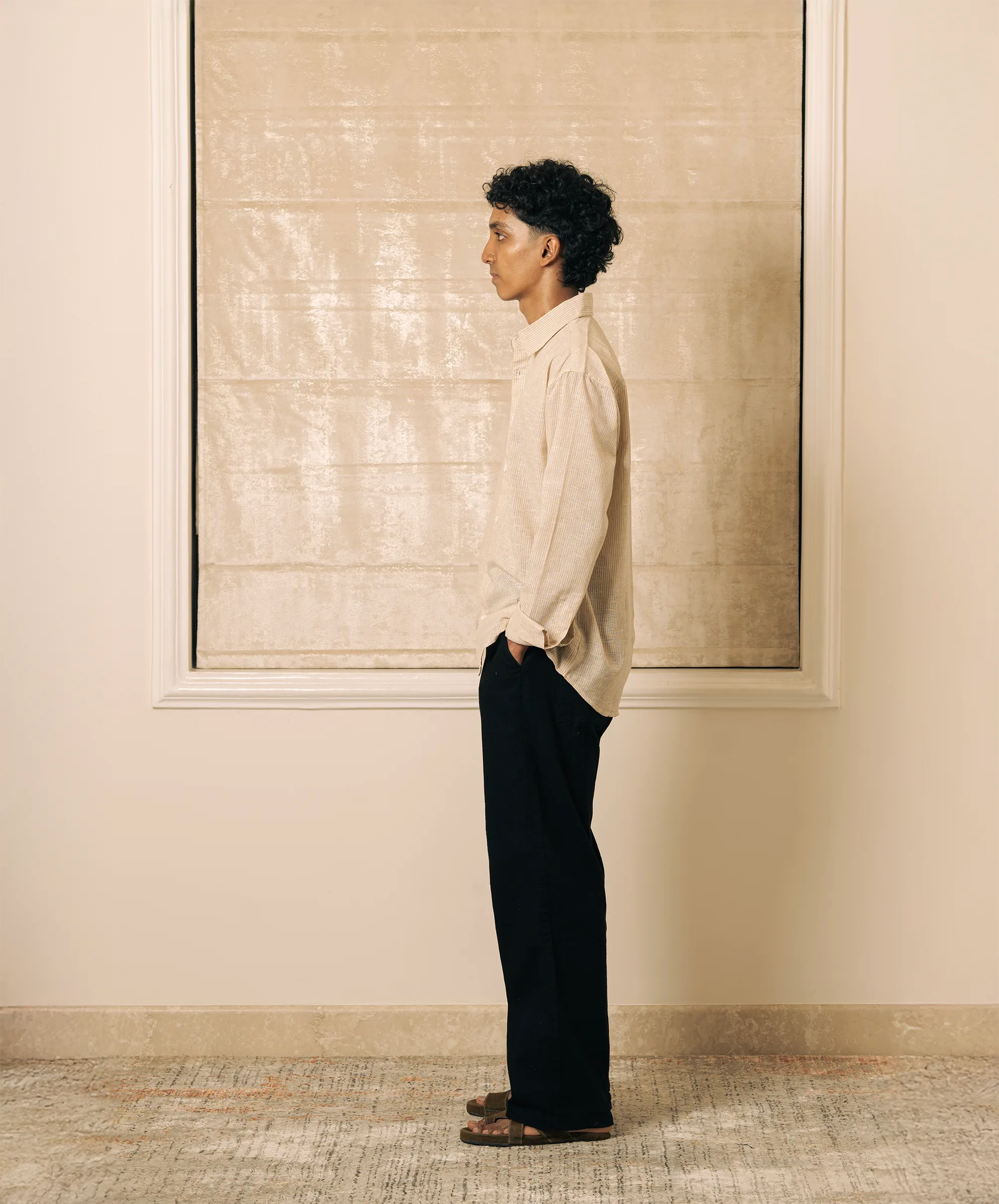 STRIPED REGULAR FIT LINEN SHIRT