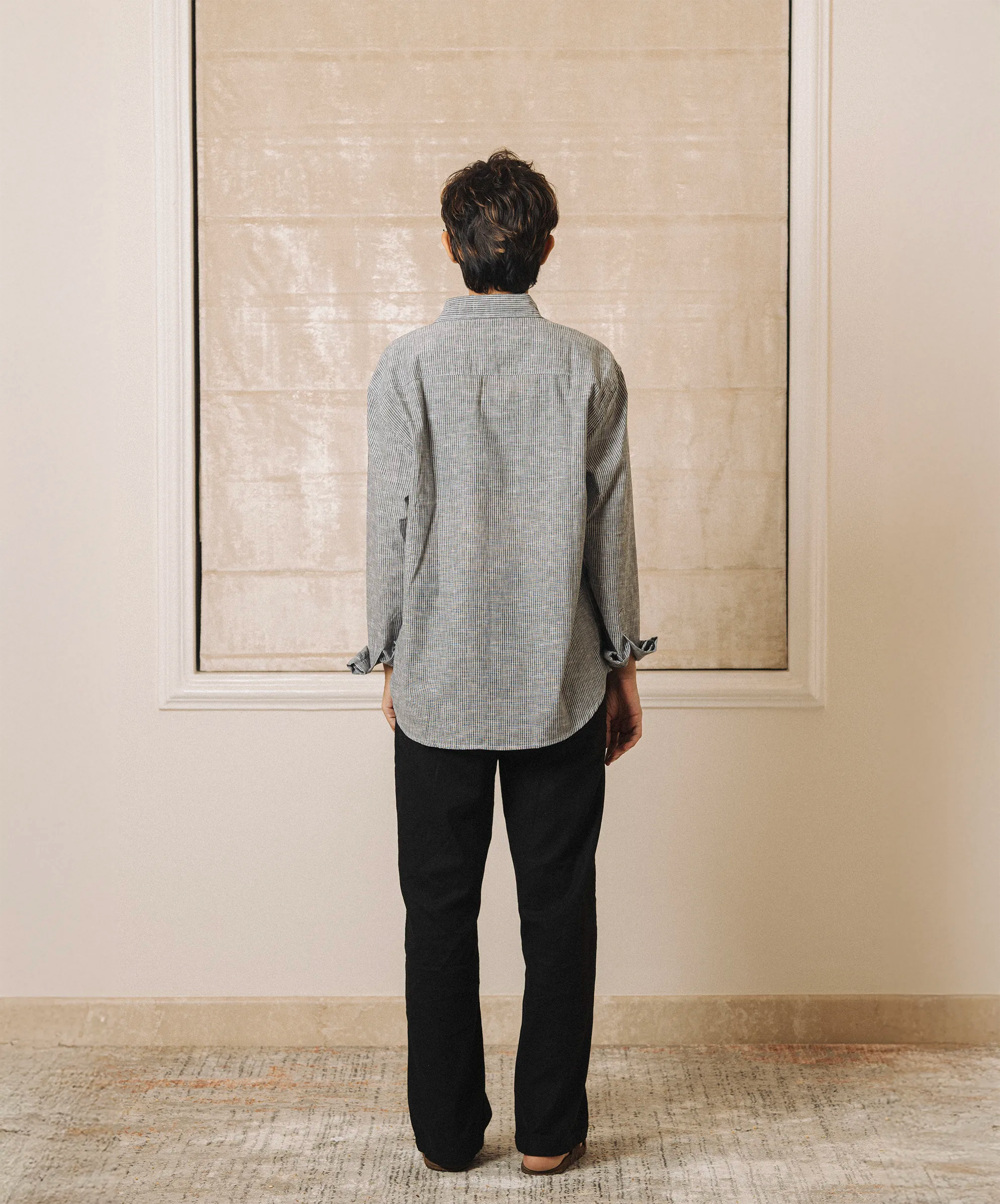 STRIPED REGULAR FIT LINEN SHIRT