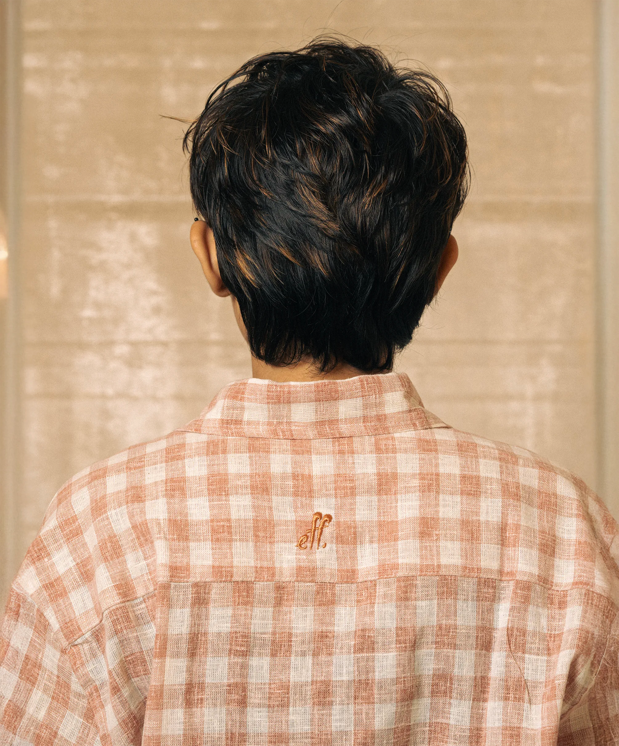 CHECKED REGULAR FIT LINEN SHIRT