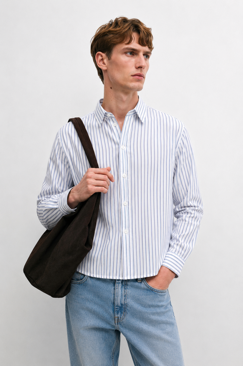 STRIPE CROPPED SHIRT