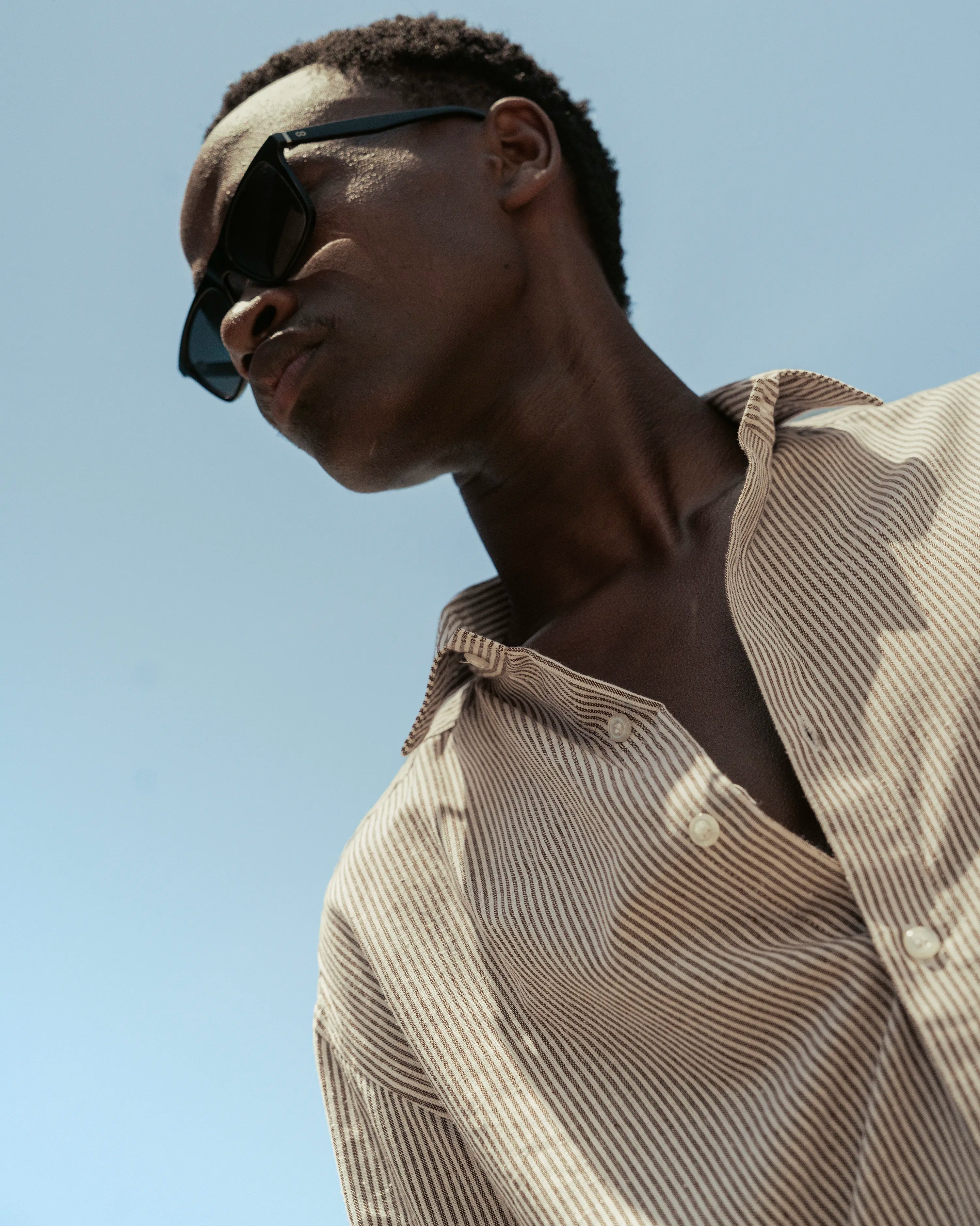 STRIPED COTTON LINEN REGULAR FIT SHIRT