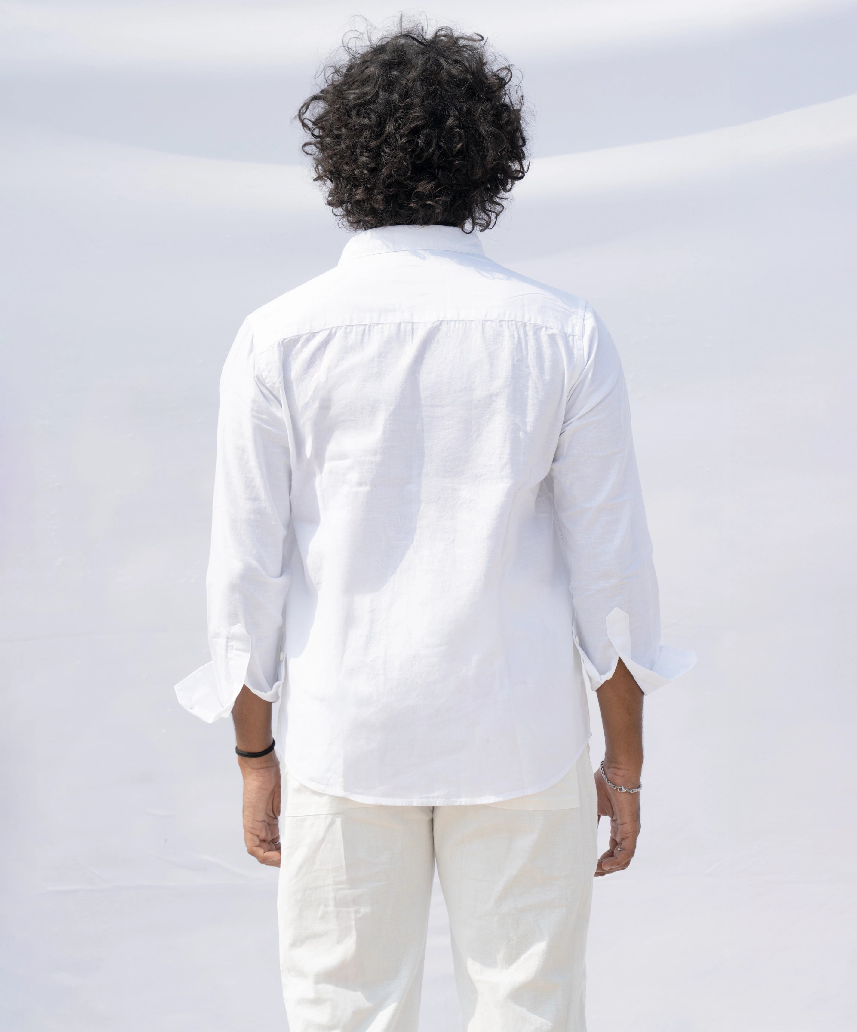 white linen shirt