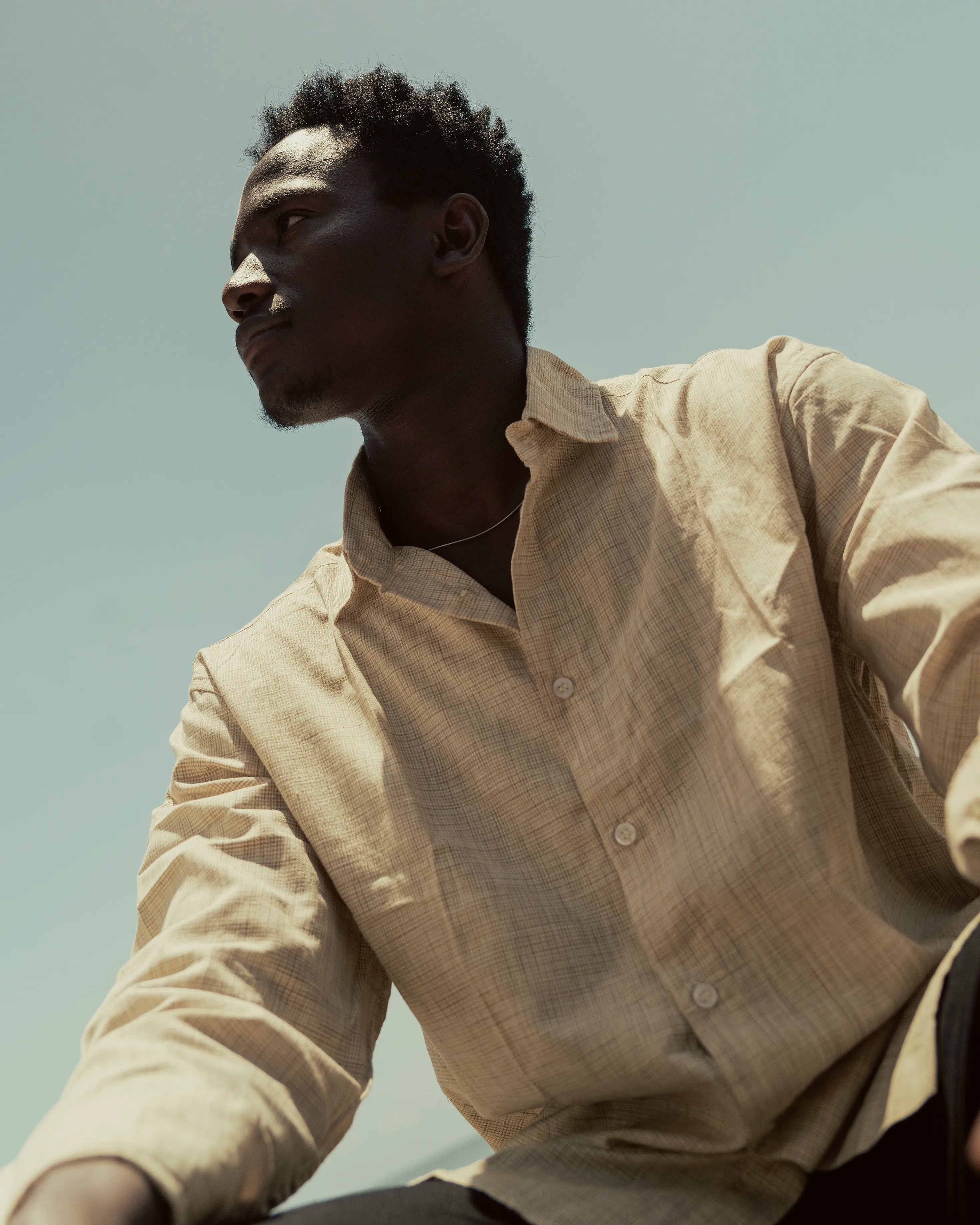 CHECK LINEN REGULAR FIT SHIRT