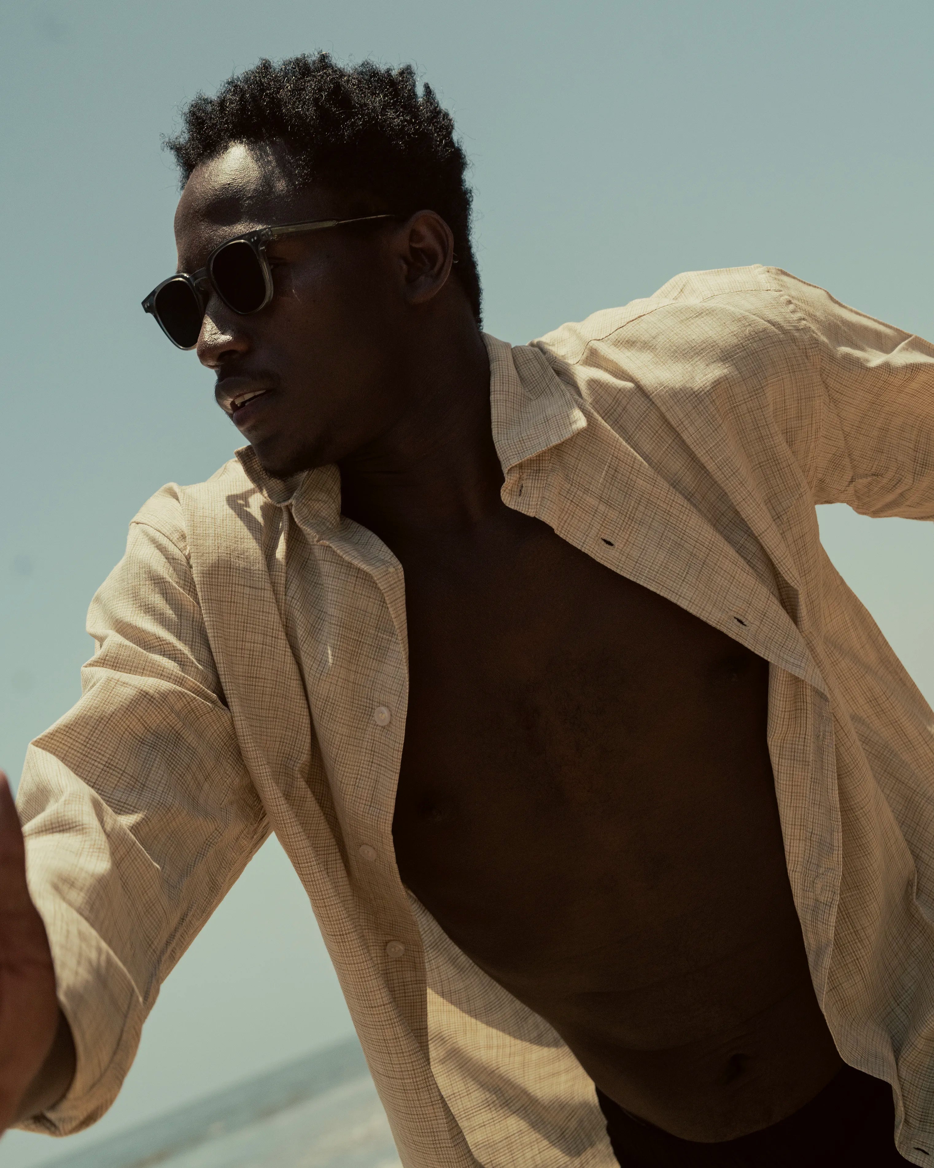 CHECK LINEN REGULAR FIT SHIRT