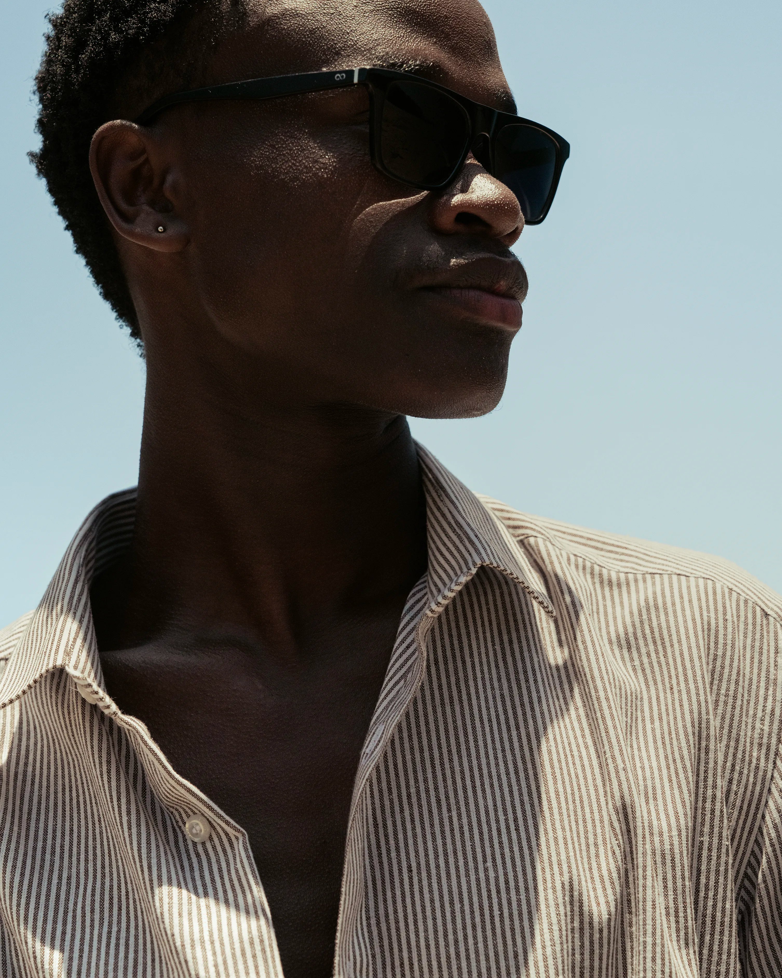 STRIPED COTTON LINEN REGULAR FIT SHIRT