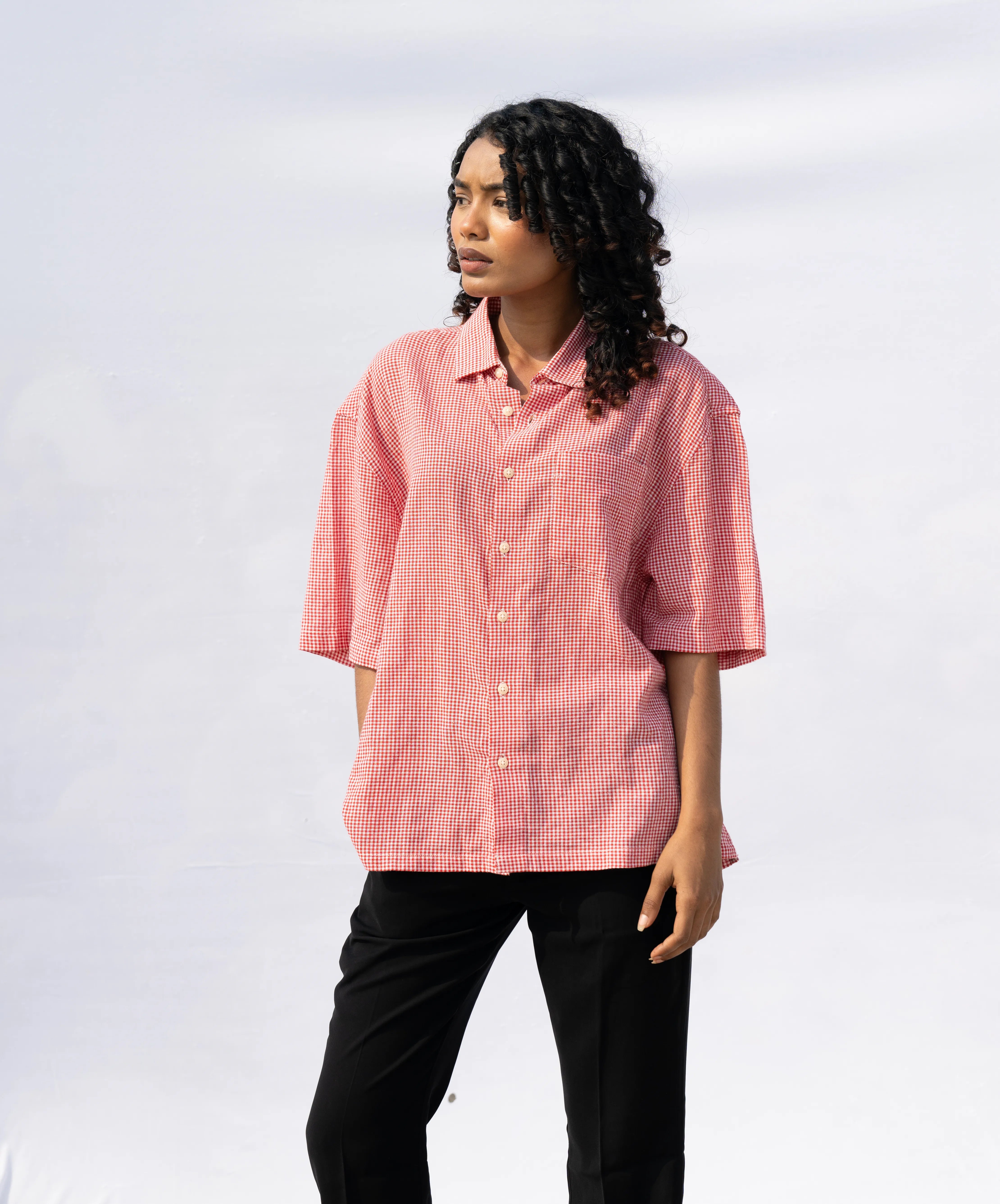 BOXY FIT CHECK SHIRT