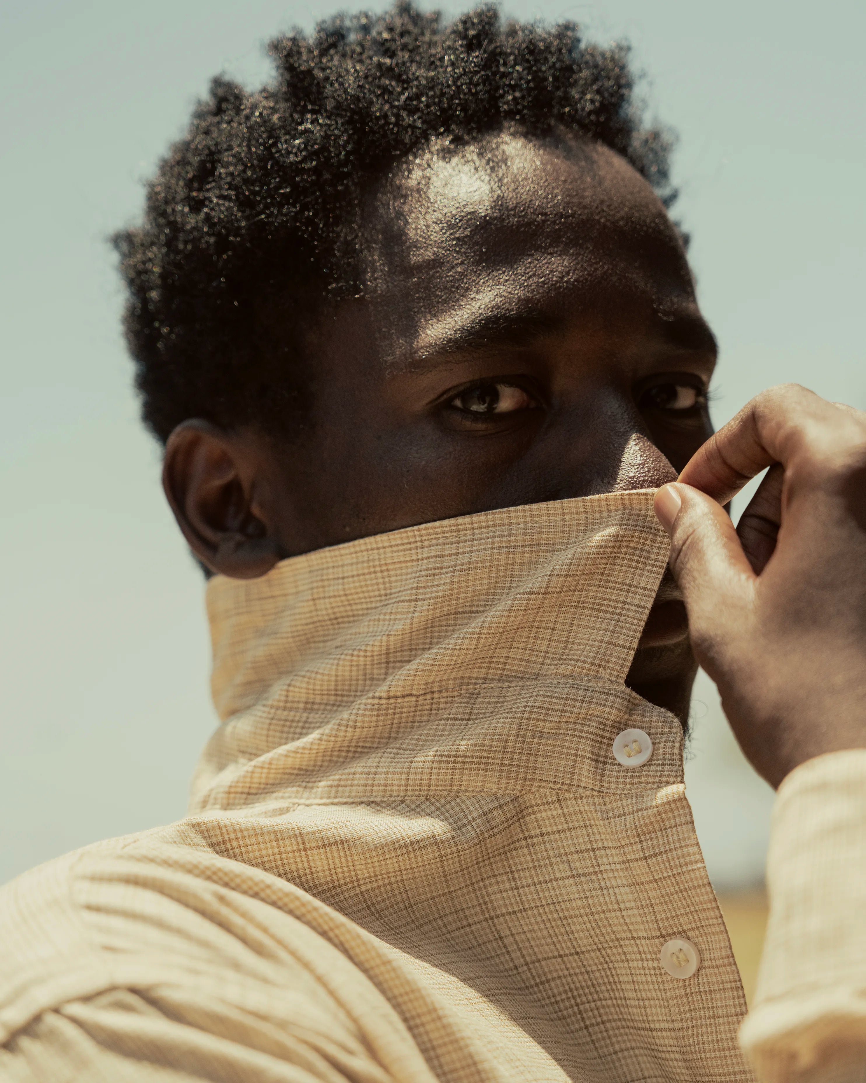 CHECK LINEN REGULAR FIT SHIRT