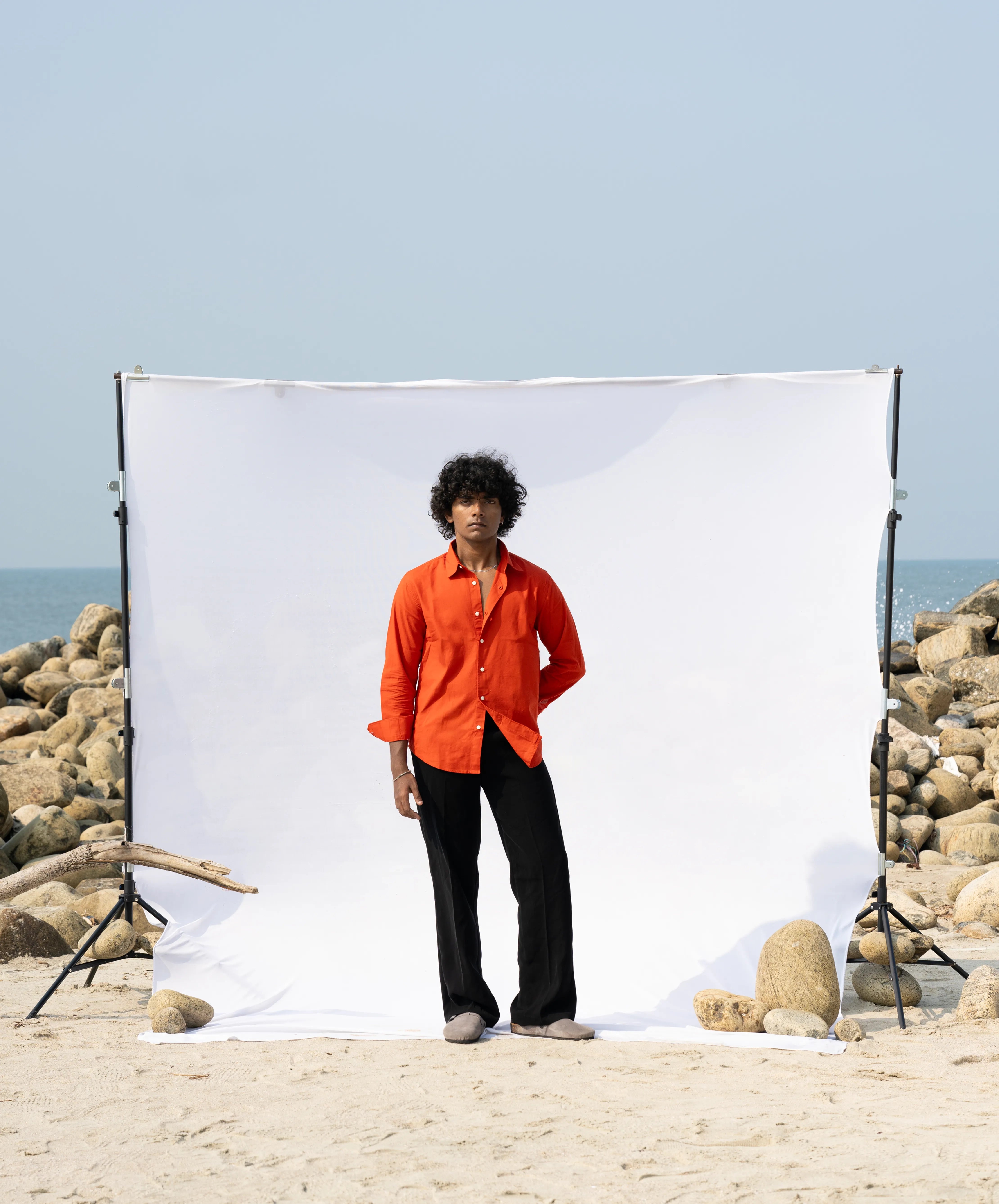 STANDARD DEEP ORANGE LINEN SHIRT