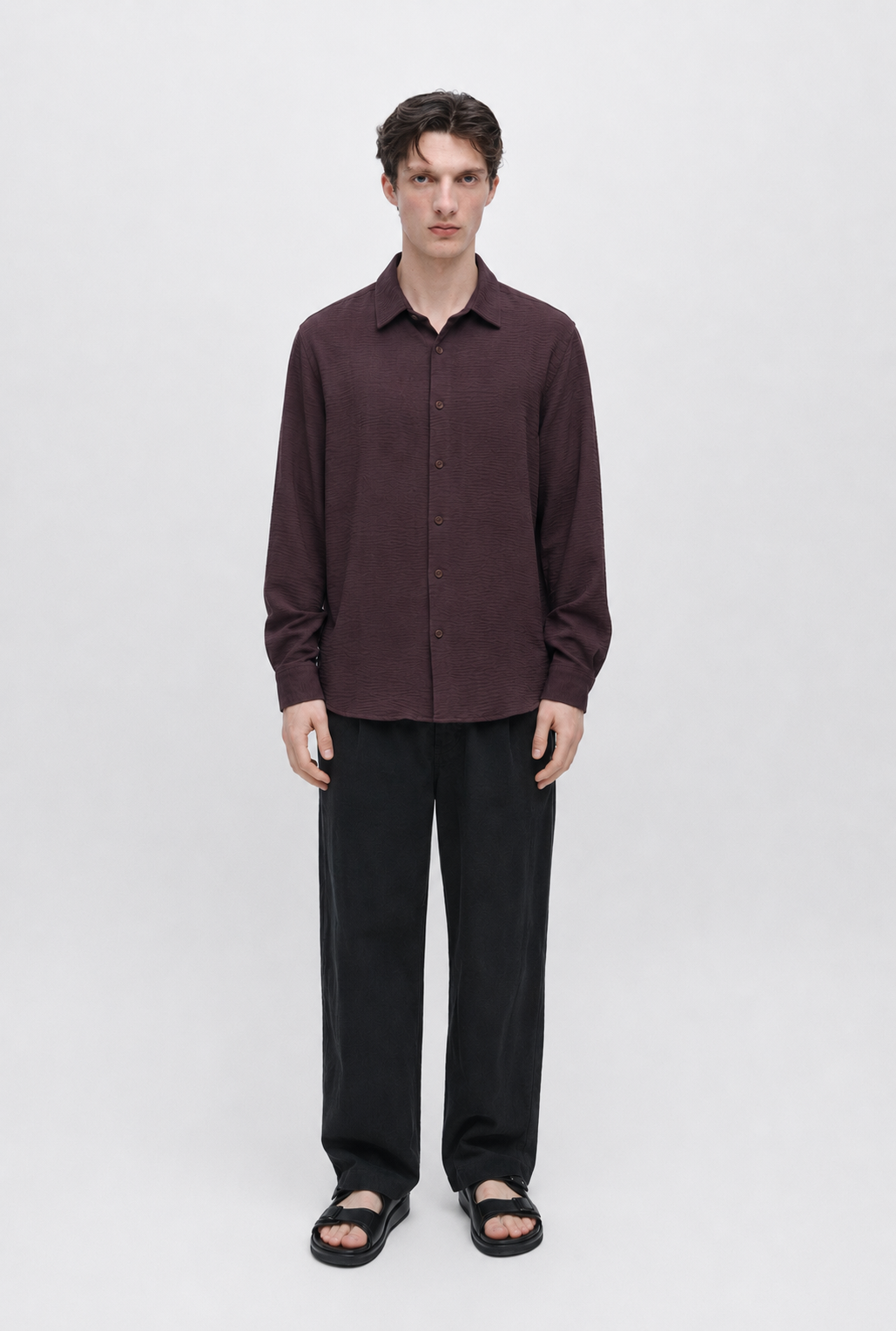 BROWN WRINKLED SHIRT