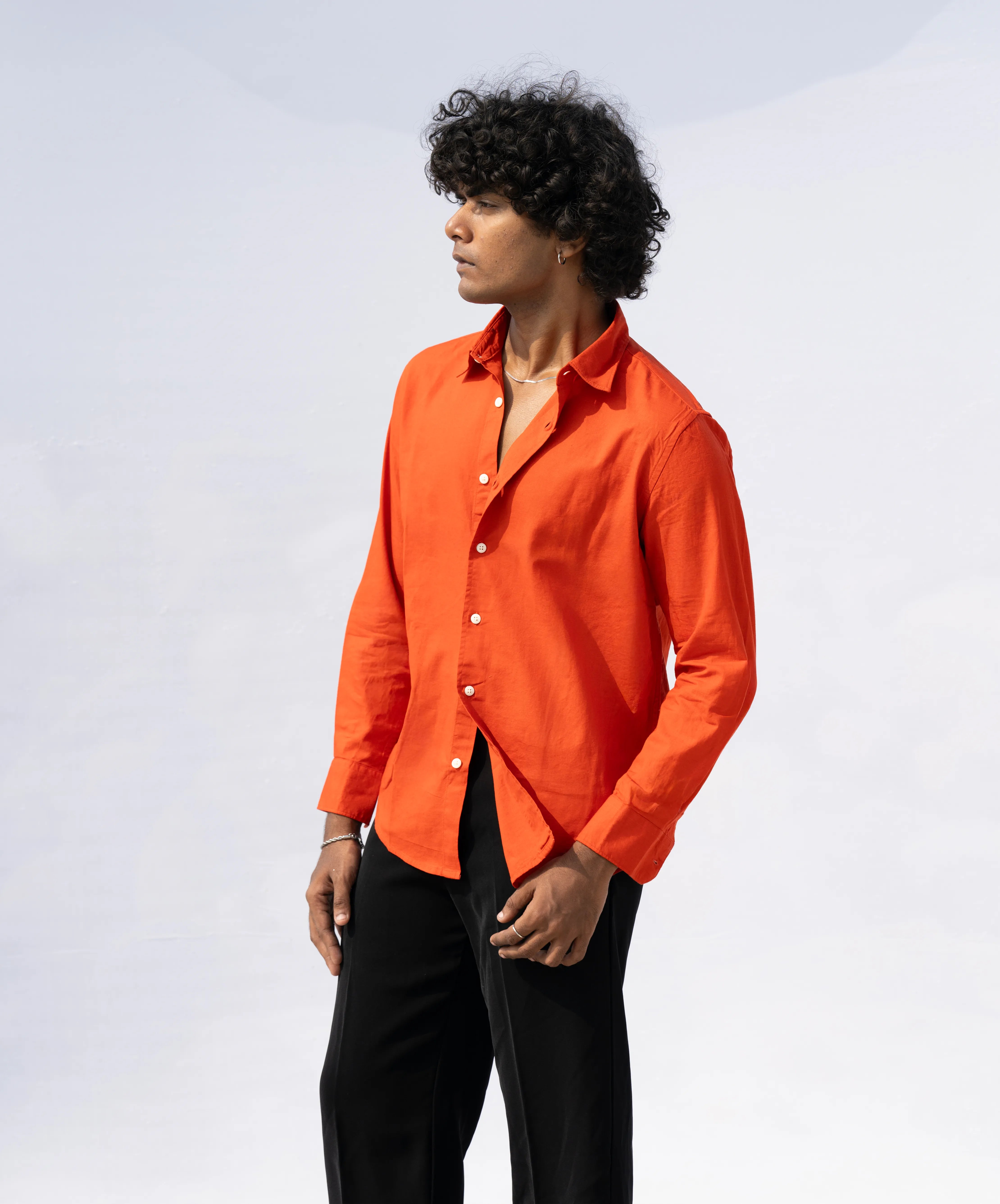 STANDARD DEEP ORANGE LINEN SHIRT