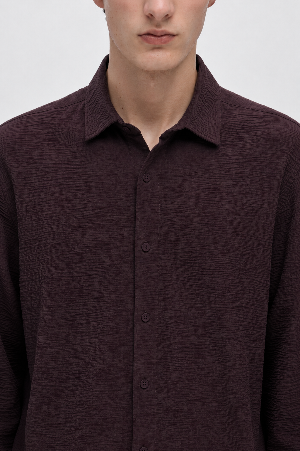 BROWN WRINKLED SHIRT
