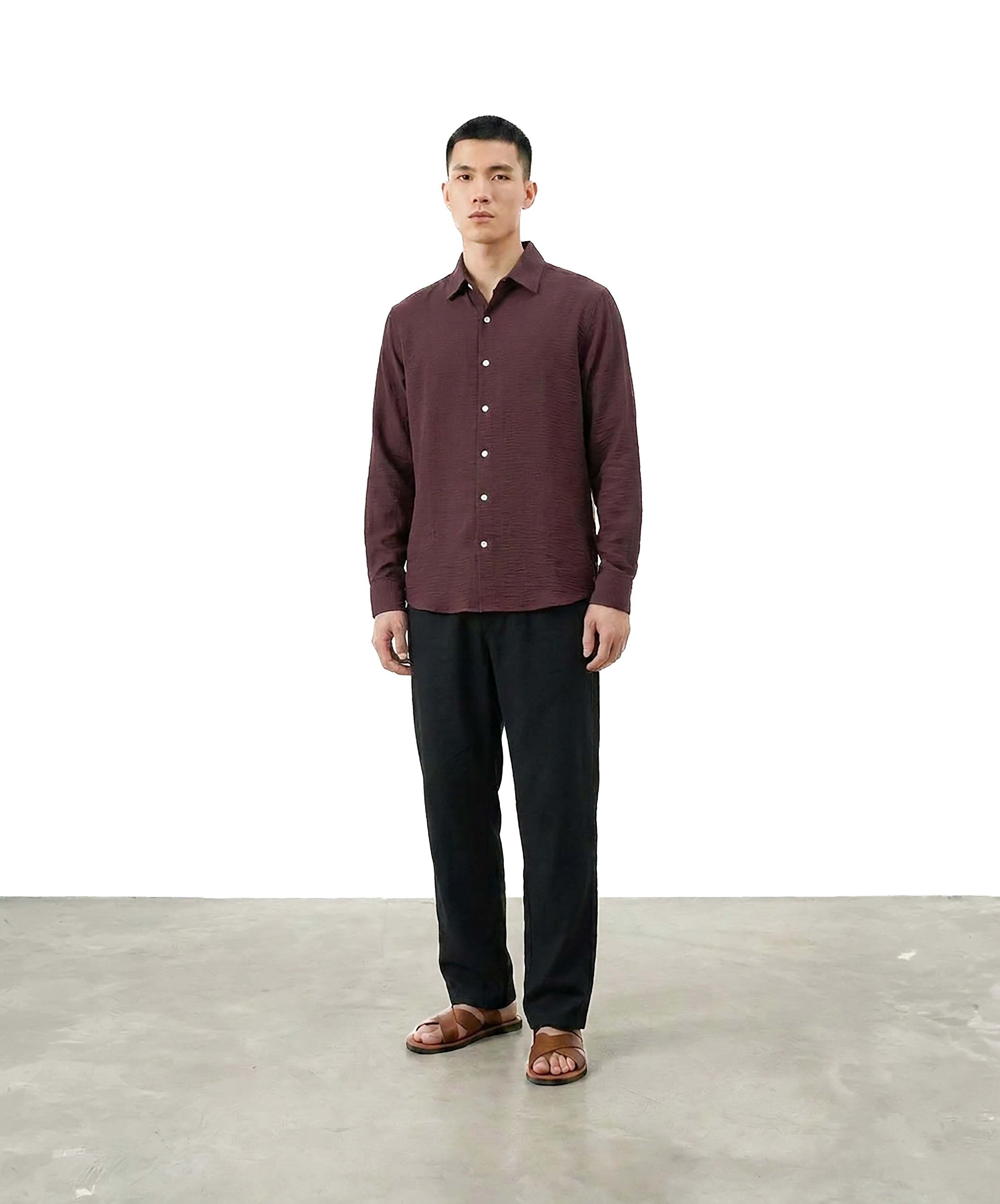 BROWN WRINKLED SHIRT