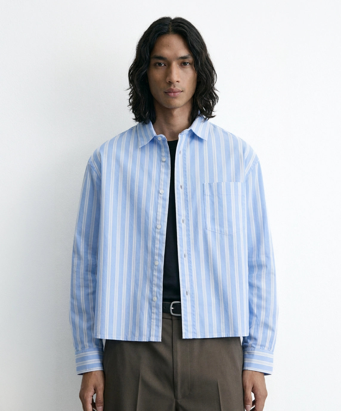 STRIPED CROPPED SHIRT