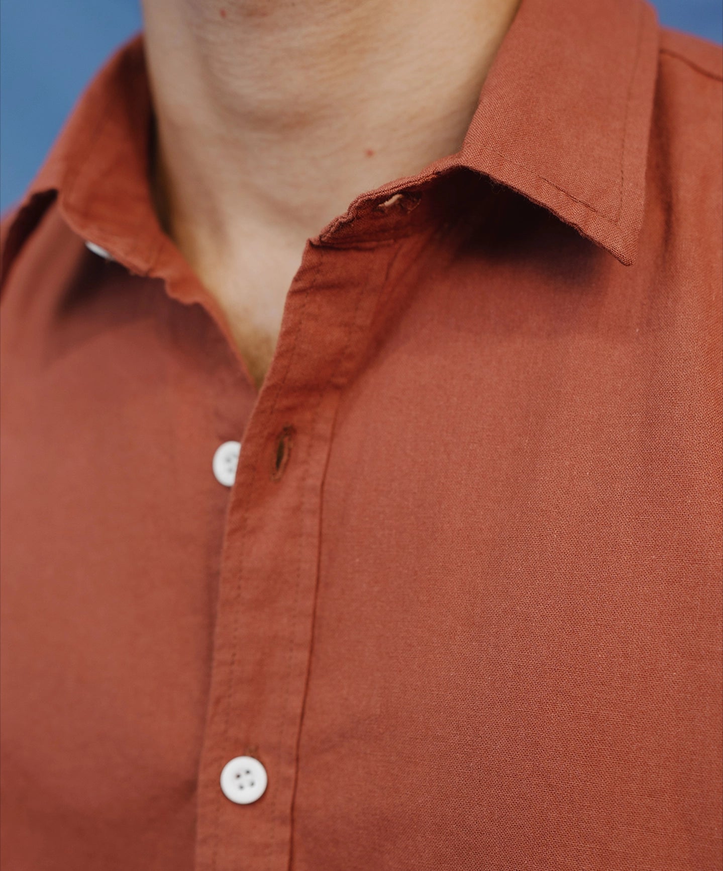 BRICK COLOUR LINEN SHIRT