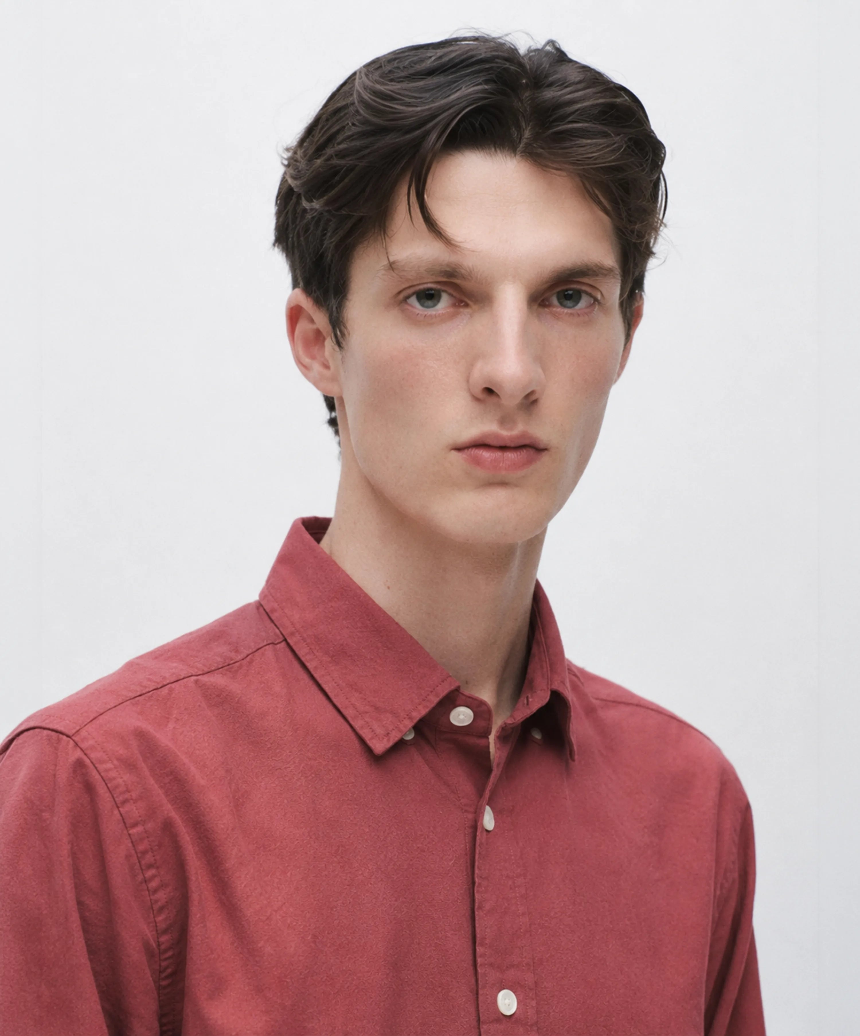 BRICK COLOUR LINEN SHIRT