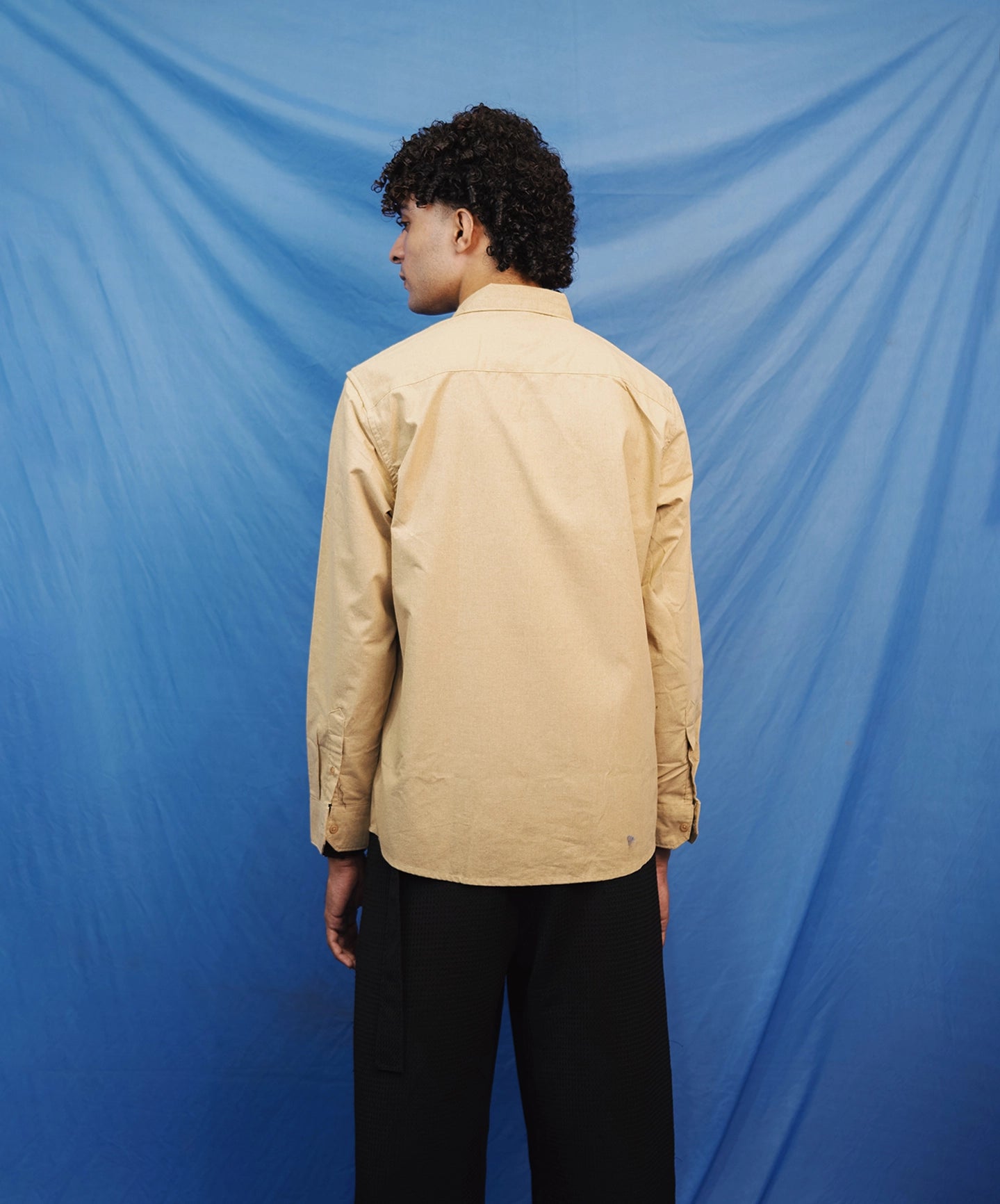 BEIGE LINEN BLEND SHIRT